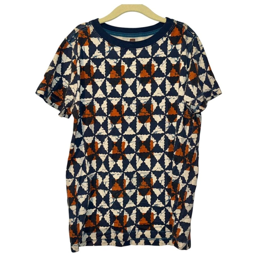 Tea Collection Kids Short Sleeve T-Shirt, Geometric  Triangles, XL